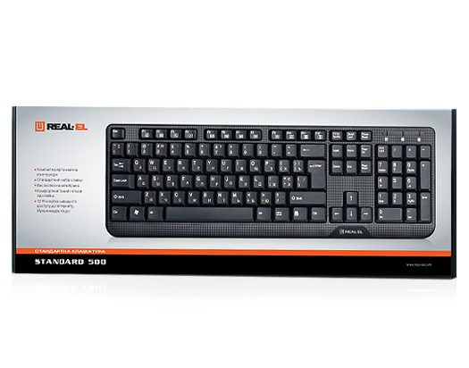 Клавіатура REAL-EL Standard 500 Ukr Black | ARAGO