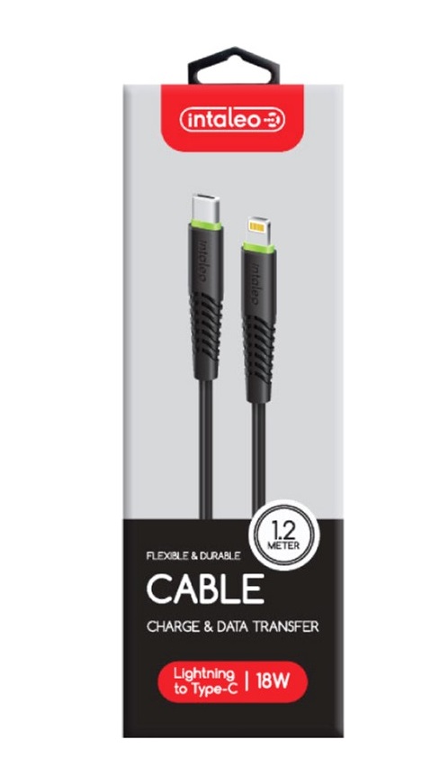 Кабель Intaleo CBFLEXTL1 USB Type-C - Lightning (M/M), 1.2 м, Black (1283126542459) | ARAGO