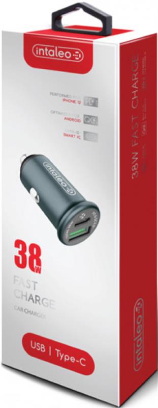 Автомобільний зарядний пристрій Intaleo CCGQPD238 (2USB, 3A) Grey (1283126509971) | ARAGO