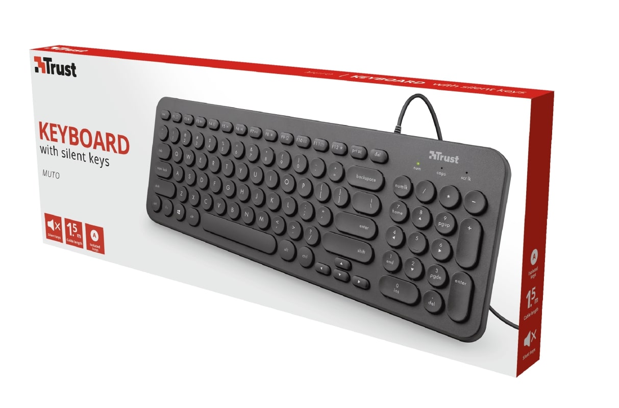 Клавиатура Trust Muto Silent USB Black (23408) | ARAGO