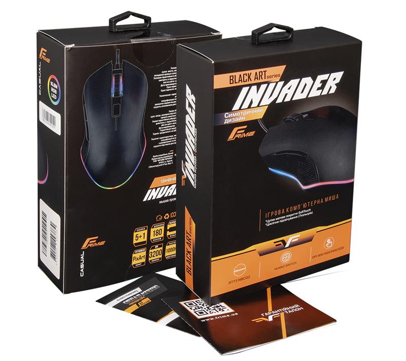 Миша Frime Invader Black (FMC2010) | ARAGO