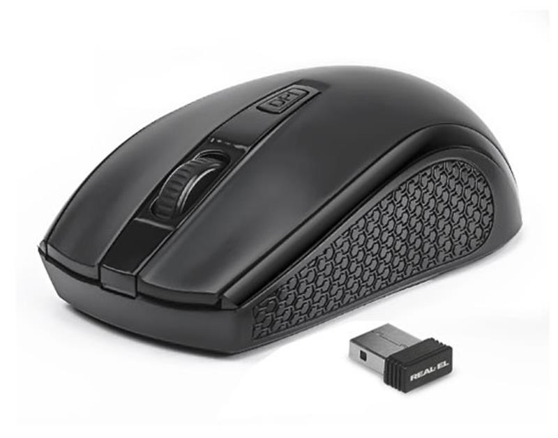 Миша бездротова REAL-EL RM-308 Black | ARAGO