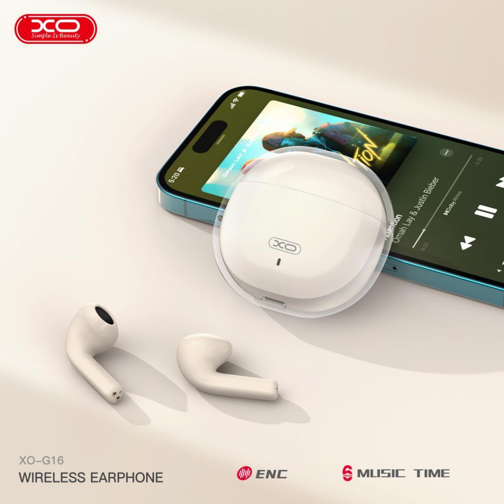 Bluetooth-гарнітура XO G16 ENC TWS White (XO-G16WH) | ARAGO