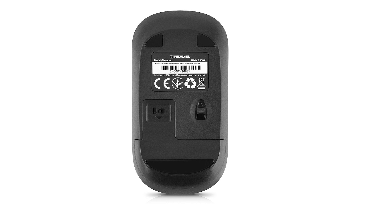 Миша бездротова REAL-EL RM-313 W Black | ARAGO