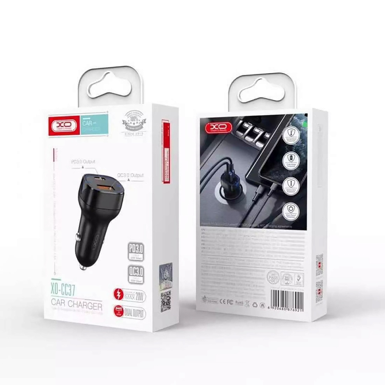 Автомобільний зарядний пристрій XO CC37 (2USB, 3А) Black (CC37.black) | ARAGO
