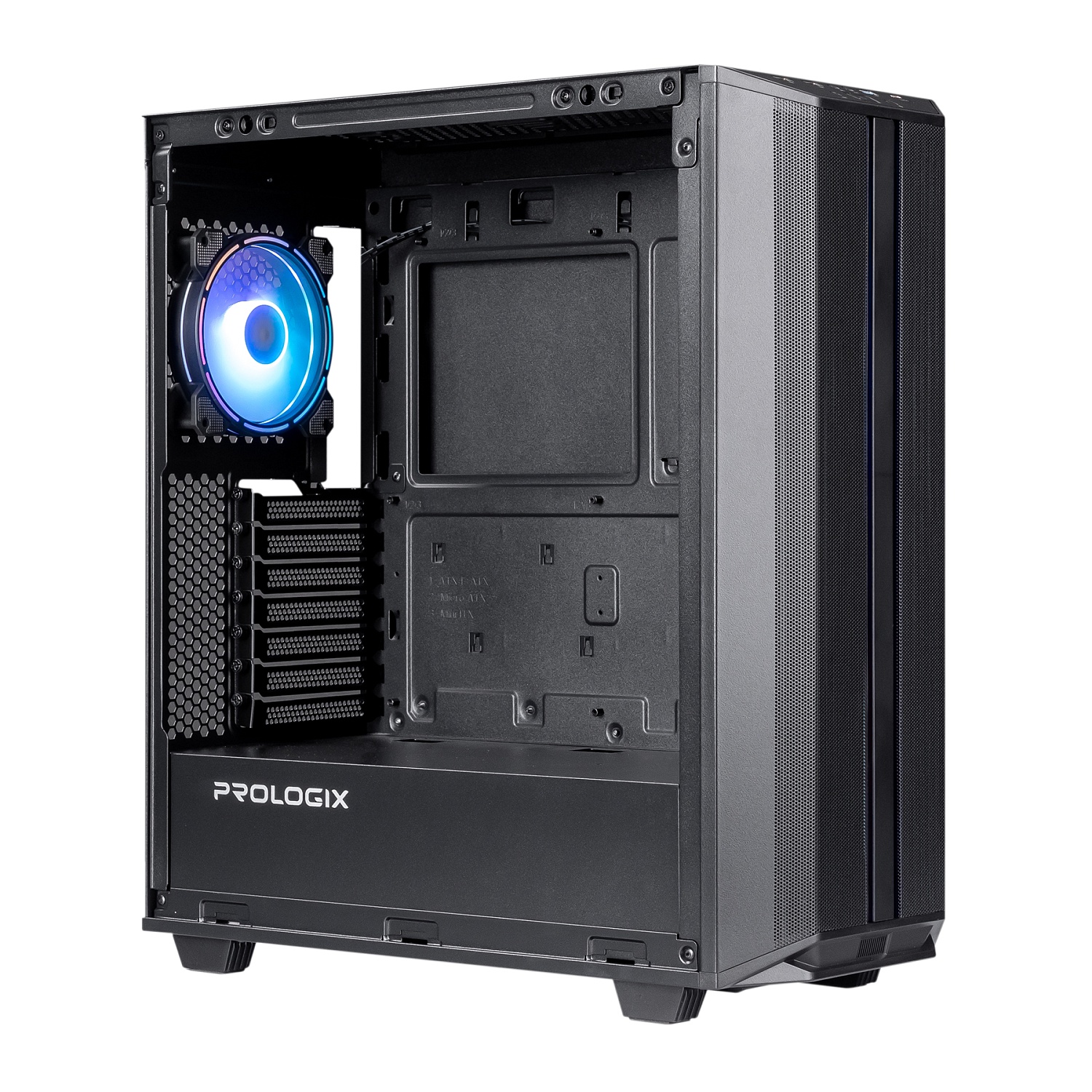 Корпус Prologix E122 Tempered Glass&Mesh Black | ARAGO