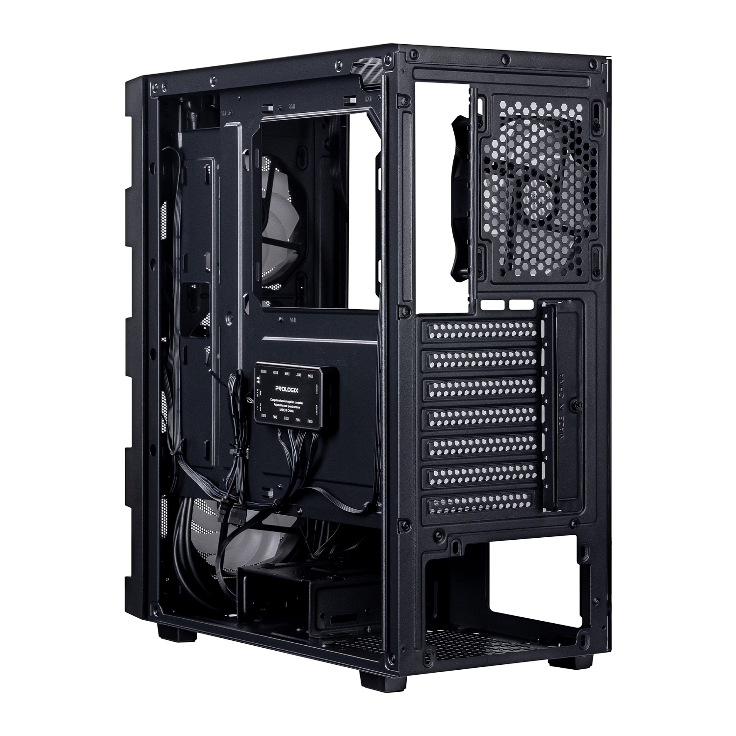 Корпус Prologix E115 Tempered Glass&Mesh Black | ARAGO