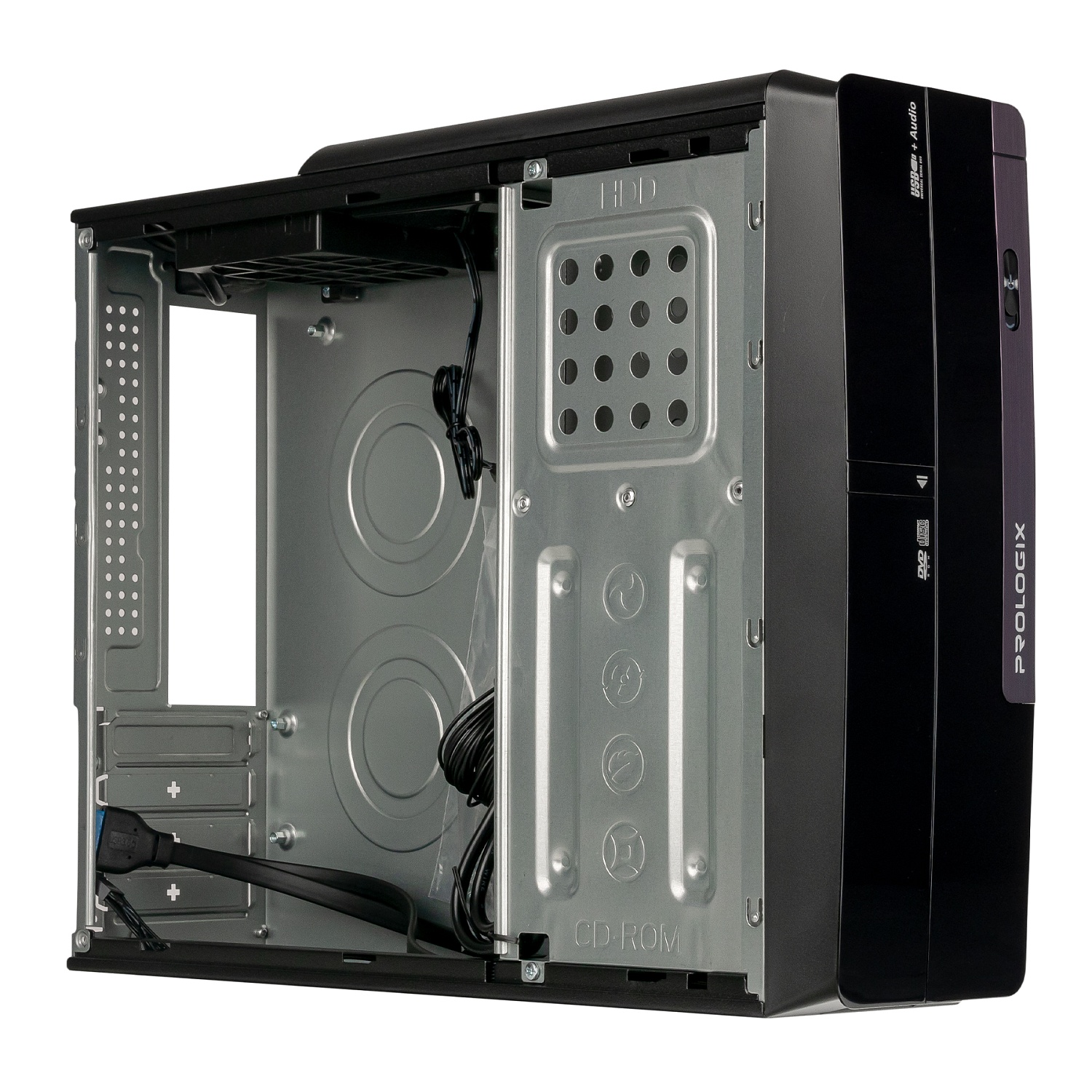 Корпус Prologix E106 Slim Black Door 400W | ARAGO