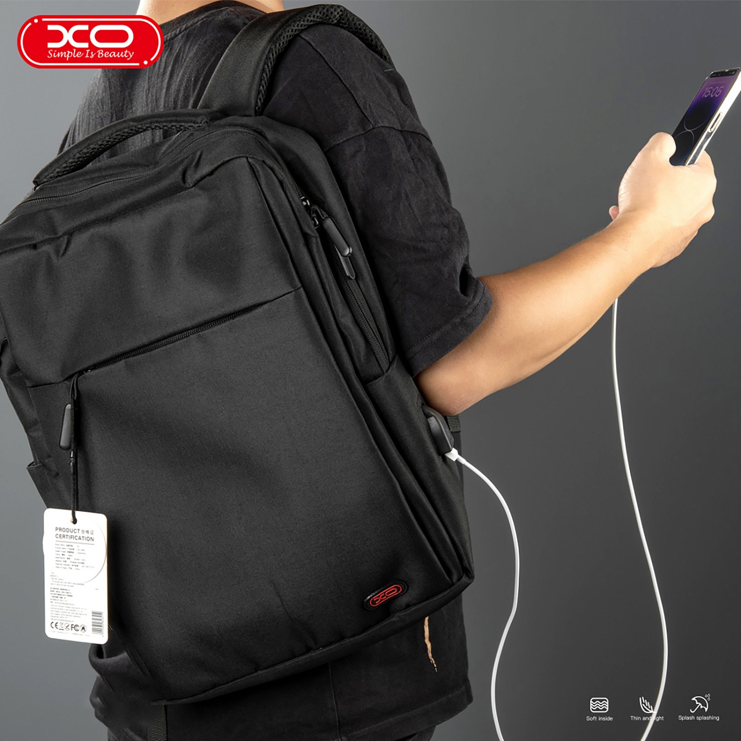 Рюкзак для ноутбука XO CB02-17.black | ARAGO