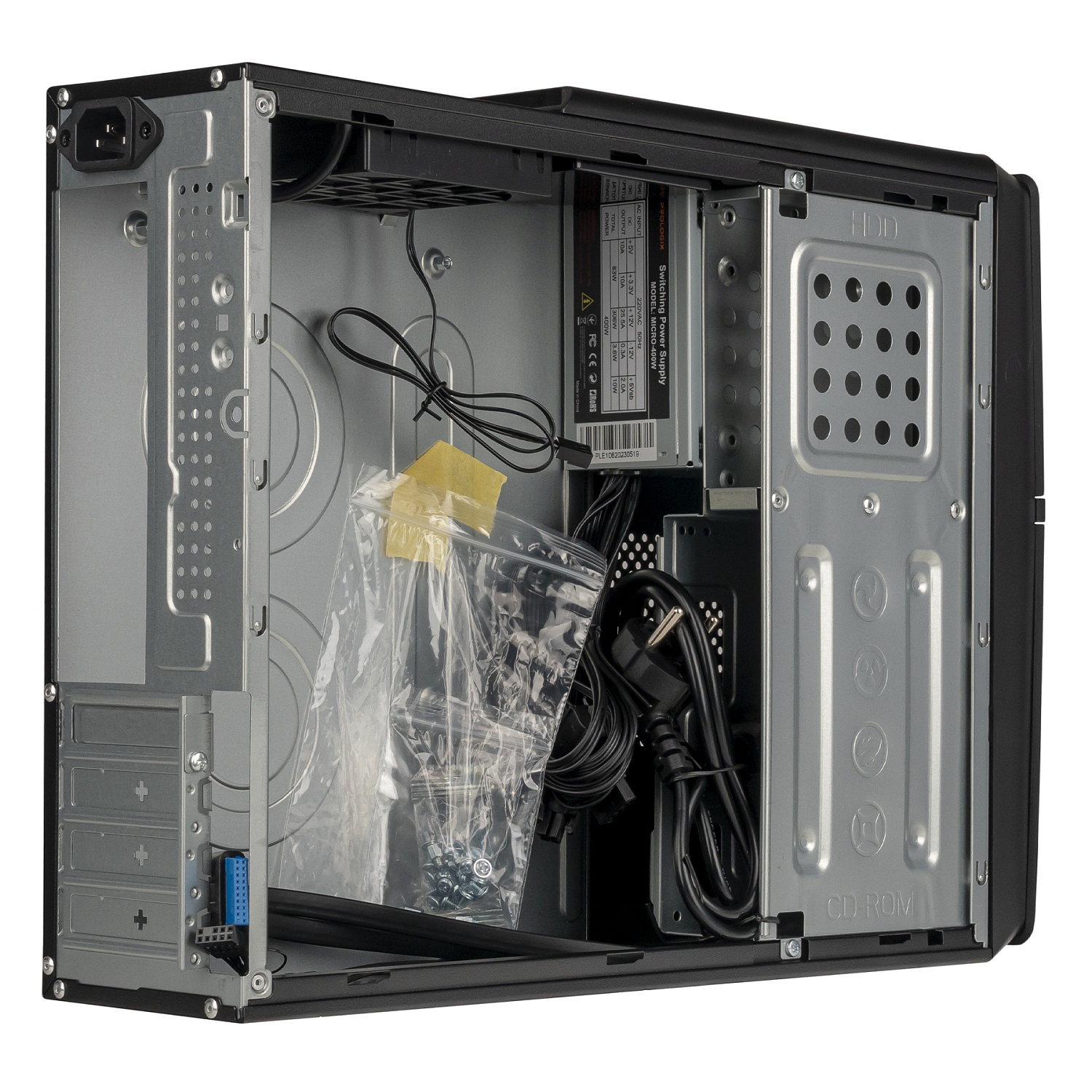 Корпус Prologix E106 Slim Black Door 400W | ARAGO
