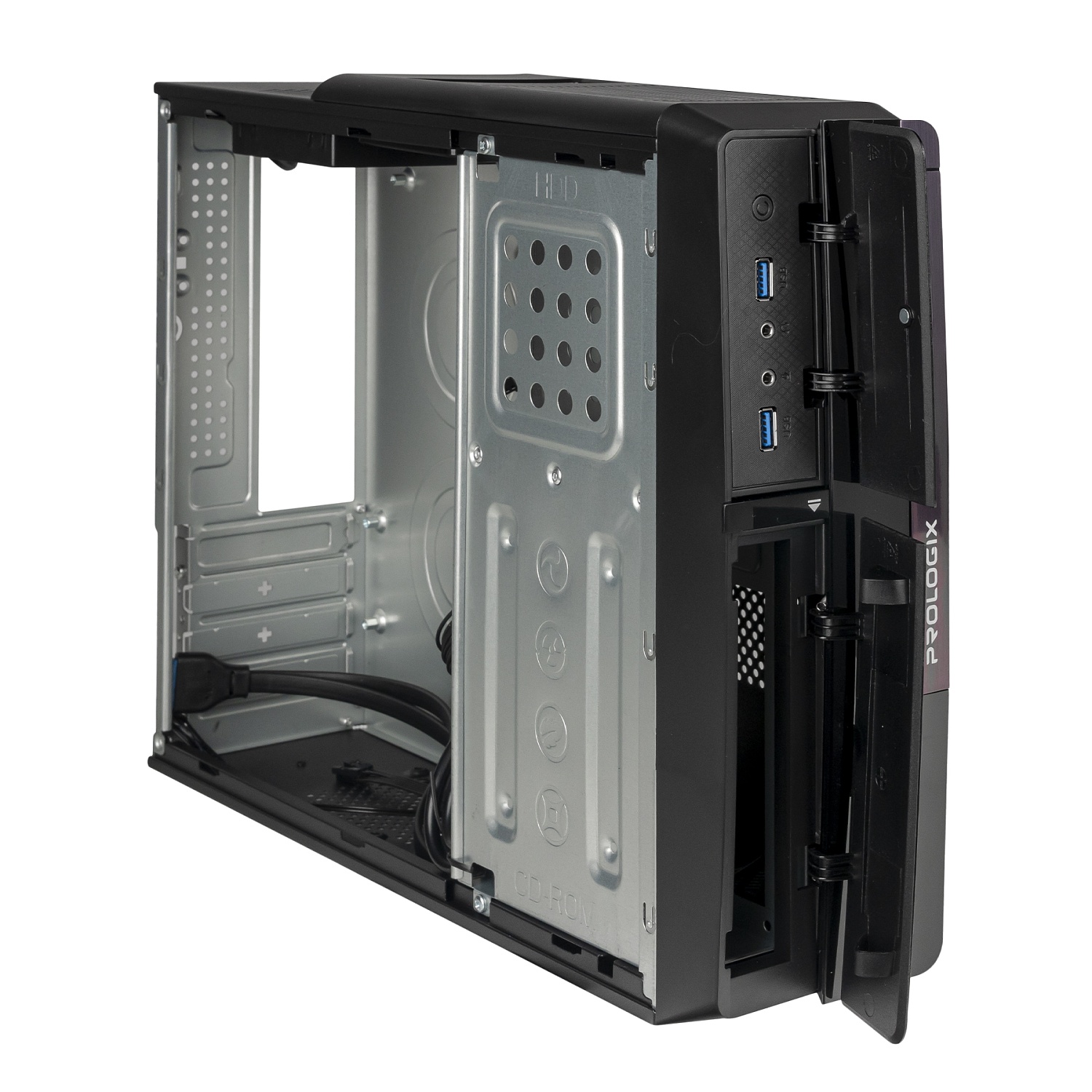 Корпус Prologix E106 Slim Black Door 400W | ARAGO