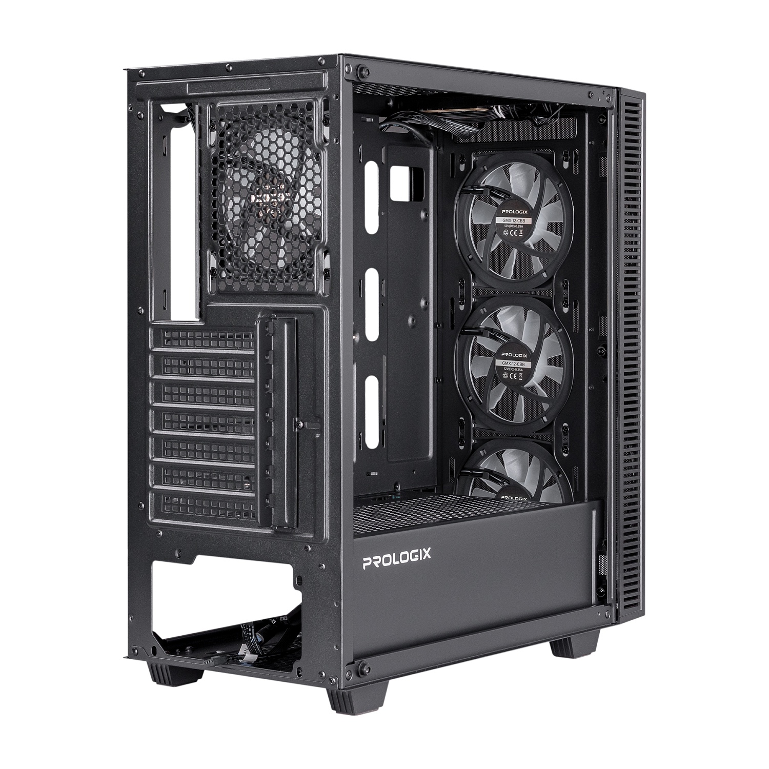 Корпус Prologix E123 Tempered Glass&Mesh Black | ARAGO